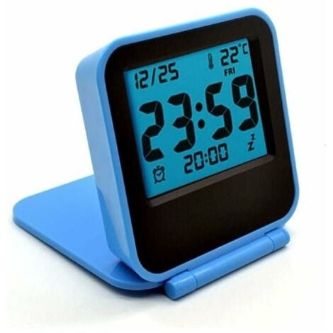Mini-Horloge, Petite Horloge à Piles muette, Petite Horloge numérique à  Piles LCD avec Pile Bouton pour Table de