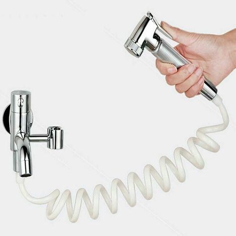 Flexible de douche,de douche en mousse avec bouchon en cuivre, tuyau à  ressort télescopique, flexible