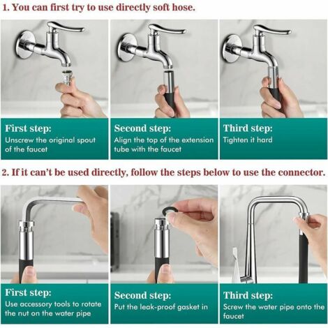 Rallonge De Robinet Pour Enfant – PET – 14,5x9x3,5 Cm – Blanche – Pour Faciliter Le Lavage Des Mains à L'évier