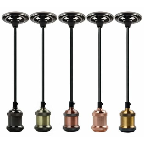 Vintage E27 douille de lampe, Edison retro suspension lampe, Solide céramique adaptateur,   4 Pièces noir perle socket
