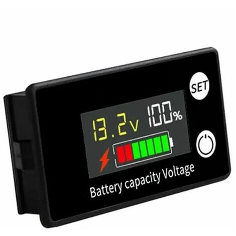 Voltmètre de Batterie CC DC 8V-100V pour Batteries au Plomb-Acide et Lithium,  12V 24V 48V, Affichage LCD