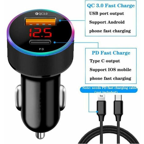 Chargeur De Voiture Câble De Chargeur GPS Charge Rapide PD - Temu
