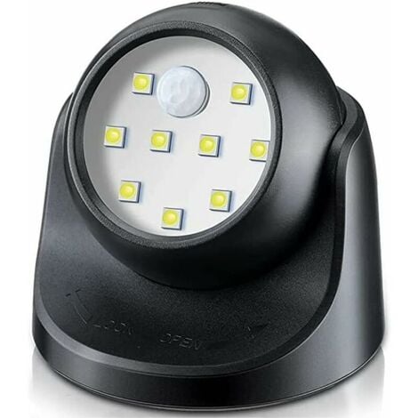 Spot LED extérieur, spot extérieur avec capteur de mouvement, spot LED  extérieur sans fil, 1000 Lumen, sphère amovible, rotation à 360 degrés et  jusqu'à