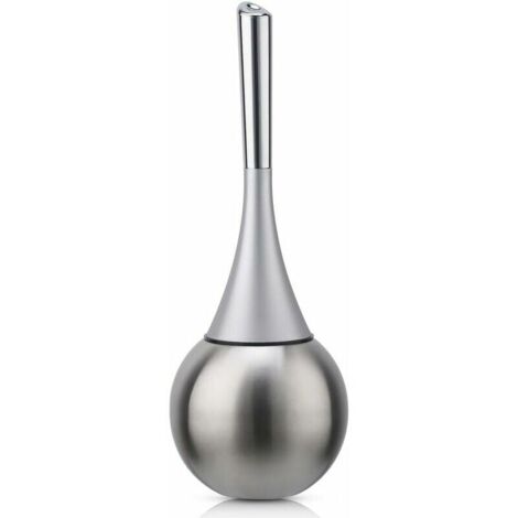 Porte-brosse WC autoportant en acier inoxydable finition brossée polie ensemble WC salles de bains (brosse incluse)-argent