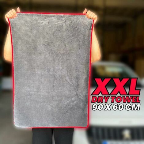Bass Motor Serviette Séchage Voiture 1200 GSM 90x60cm - Microfibre Ultra Absorbante Sans Rayures