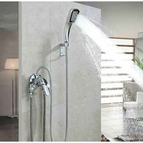 Robinet de douche mural chromé pour robinet d'eau froide et chaude -  Mitigeur de douche manuel - Interrupteur de commande - Accessoires de salle  de