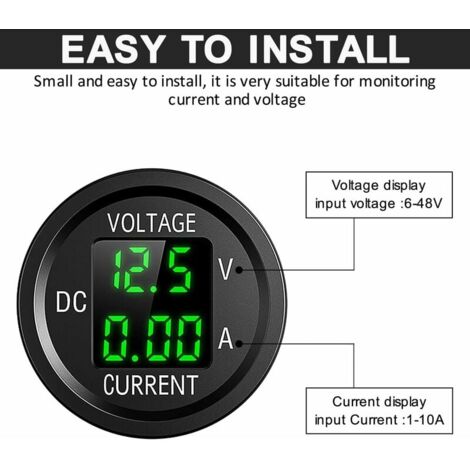 V Moto Voltm Tre Num Rique Led Tanche V V Dc Voltm Tre Courant Pour Voitures Motos Camions