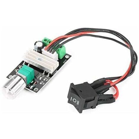 Variateur de Vitesse pour Moteur 12 Volt, Contrôleur de Moteur à Courant Continu, Contrôleur de Contrôleur Réversible de Contrôle de Vitesse de Moteur Dc 6V 12V 24V 3a PWM avec Interrupteur