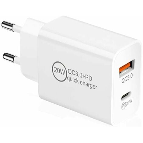 Adaptateur secteur USB-C 20W - Prise de charge Fast Charge