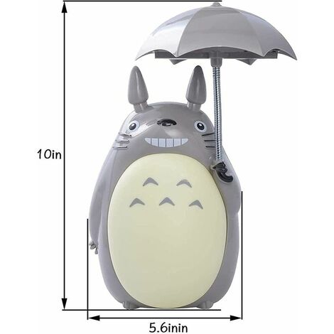 Totoro Veilleuse LED pour enfants, lampe de table de lecture USB rechargeable, dessin animé, animal mignon, décoration de chambre pour garçons et filles