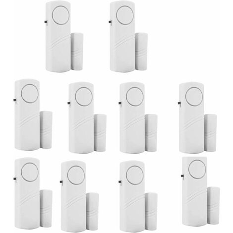 Lot de 10 alarmes de fenêtre avec capteur magnétique de porte sans fil pour système de sécurité domestique, alarme de porte de piscine