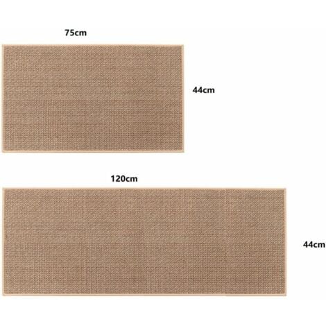 2 tapis de cuisine lavable antidérapant, tapis de jute, tapis de cuisine avant Evier, tapis de lin, tapis de cuisine antidérapant evier tapis de cuisine avant (50 80cm + 50 120cm)
