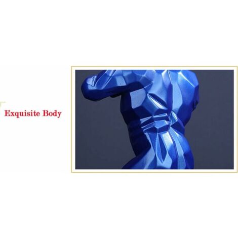 Statue Gorille,King Kong Statue,Décoration Gorille,Salon Résine Statue,Gorille Figure Salon Interieur,Bureauart Moderne Statue (20CM, Blue)