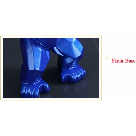 Statue Gorille,King Kong Statue,Décoration Gorille,Salon Résine Statue,Gorille Figure Salon Interieur,Bureauart Moderne Statue (20CM, Blue)