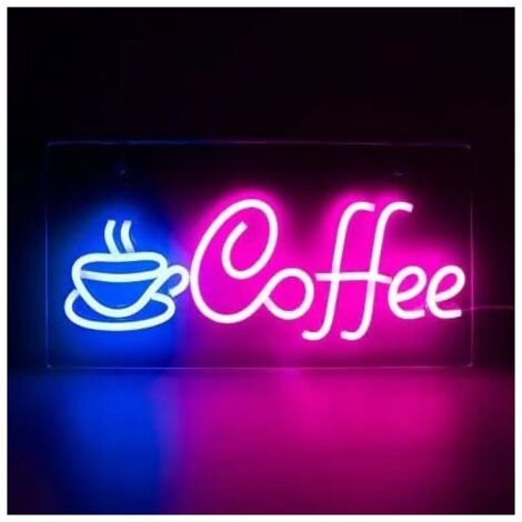 1pc Neon LED coffee Néon Lettre Art Mural Enseigne Lumineuse jolie Lampe Néon pour café Bar Club Party Deco Cadeau Décoration Fête,rose