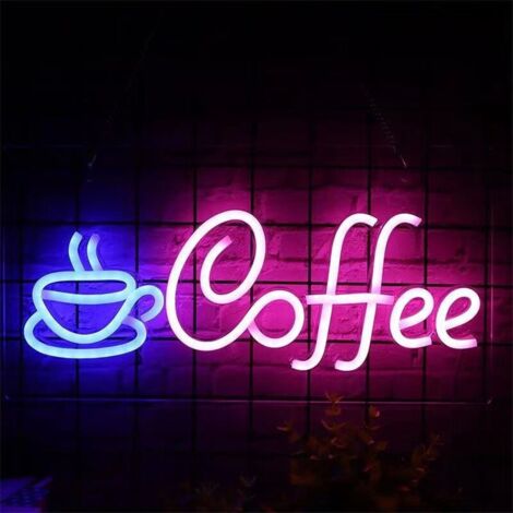 1pc Neon LED coffee Néon Lettre Art Mural Enseigne Lumineuse jolie Lampe Néon pour café Bar Club Party Deco Cadeau Décoration Fête,rose
