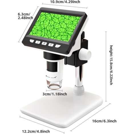 Microscope Portable 4.3 Microscope Numérique avec Loupe 1080P HD LCD