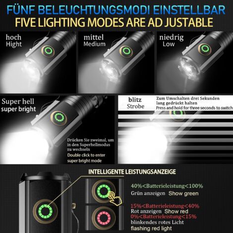Generic Lampe de poche rechargeable à lumière LED puissante - Étanche pour le camping et la pêche à prix pas cher | Maroc