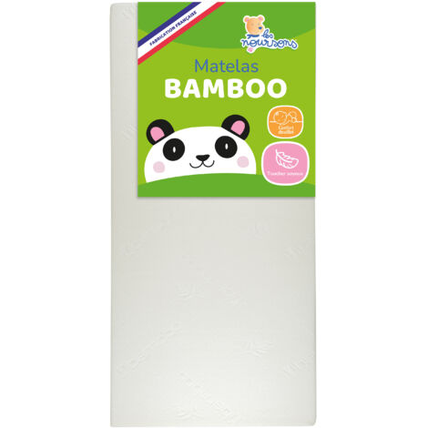 P'TIT LIT Matelas Bébé Bamboo 60x120 Cm + Alèse Imperméable - Viscose Douce, Sans Traitement Chimique, Fabrication Française