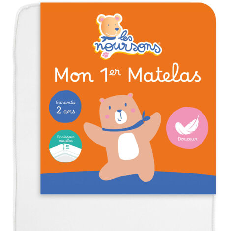 Matelas enfant 70x140 cm – Mousse polyuréthane CERTIPUR® – Épaisseur 10 cm – Certifié OEKO-TEX® sans traitement chimique – Les Noursons