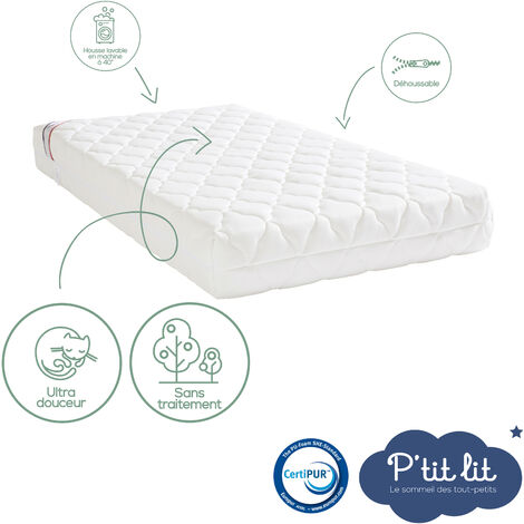 Matelas Bébé Bamboo 60x120cm - Viscose Bambou Français OEKO-TEX
