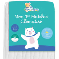 Matelas bébé climatisé 70x140 cm – Réversible hiver/été – Mousse polyuréthane 10 cm – Certifié Oeko-Tex® – Fabrication française – Les Noursons