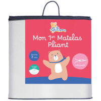 Matelas pliant bébé 60x120cm – Mousse polyuréthane 18kg/m3 – Housse déhoussable et lavable – Garantie 2 ans – Fabrication française – Les Noursons
