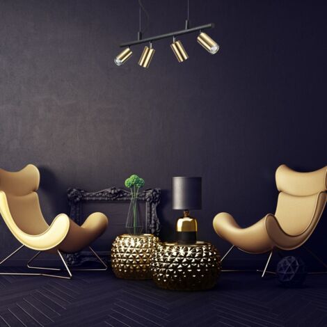 Ideal Lux DYNAMITE - Luminaire suspendu d'intérieur à 4 lumières, plafonnier, laiton satiné, GU10 (1/2)