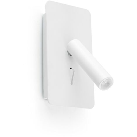 Faro Barcelona – Applique murale LED minimaliste 3W – Interrupteur intégré – Température couleur 3000K – Dimensions L 14 cm, H 17 cm, P 9,5 cm