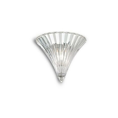 Ideal Lux – Applique extérieure SANTA AP1 SMALL – Verre soufflé transparent – Détails en métal chromé – 1 x 40W E14 – L 245 x H 220 x P 160 mm