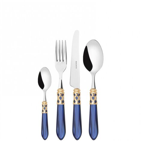 Caste Définit 24 pièces dans Mother Perperla Blue Wood Case Aladdin ghiera dorata Bugatti