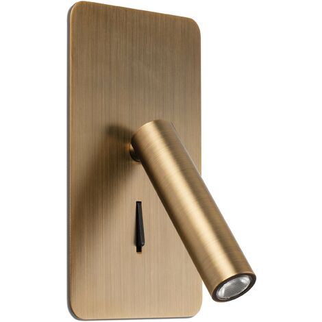 Faro Barcelona – Applique murale SUAU LED en acier et aluminium – Hauteur 17cm, largeur 14cm, longueur 9,5cm – Interrupteur intégré, lumière chaude 3000K