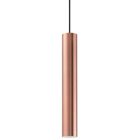 Ideal Lux – Suspension LOOK SP1 D06 – Rose métallique – Câble de tissu réglable 650 à 2400 mm – Ampoule remplaçable Ø 60 mm – IP20 (1/4)