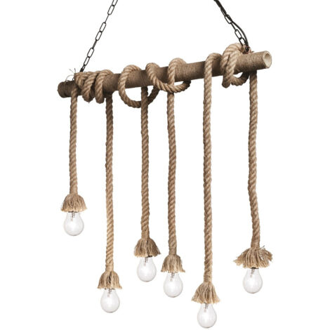 Ideal Lux Canapa - Plafonnier à 6 ampoules, brun, E27 (1/2)