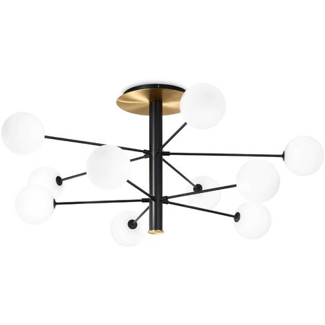 Ideal Lux COSMOPOLITAN Plafonnier semi-encastré à 10 bras multiples noir (1/2)