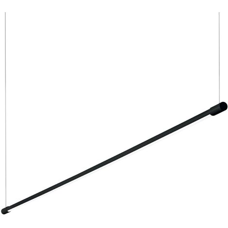 Ideal Lux – Suspension intégrée linéaire LED noire 3000K – Aluminium et plastique – Hauteur réglable 17-212 cm – Longueur 146 cm – IP20