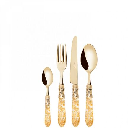 24 pièces couverts ensemble dans un pack en or transparent en bois Aladdin gold Bugatti