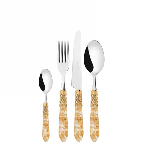 Ensemble de 24 pièces dans la box Gallery Paragliuzze Gold Transparent Melodia ghiera dorata Bugatti