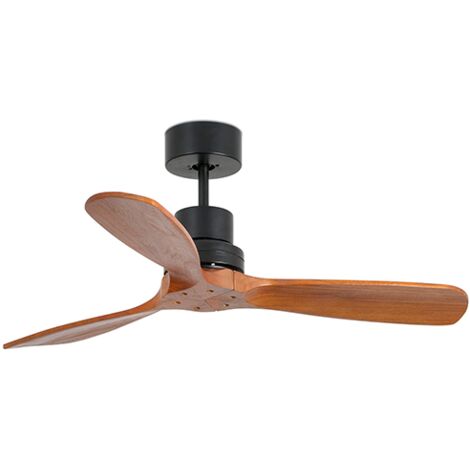 Faro Barcelona – Ventilateur de plafond noir sans lumière – Moteur DC pour pièces jusqu'à 13 m² – 6 vitesses télécommandées – 33517DC