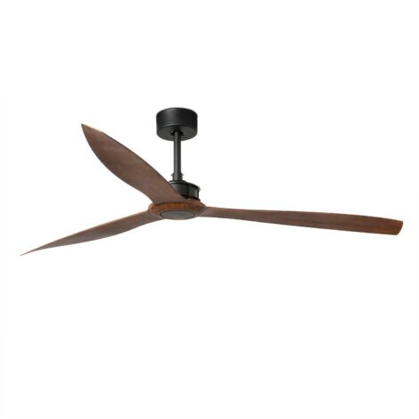 Faro Barcelona – Ventilateur de plafond 178 cm – 3 pales en ABS noyer foncé – Moteur DC basse consommation – 6 vitesses – Fonction inversée pour hiver