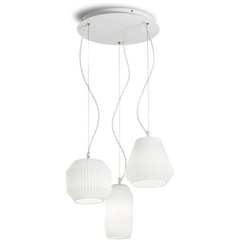 Ideal Lux Origami - Luminaire suspendu à 3 ampoules, blanc (1/2)