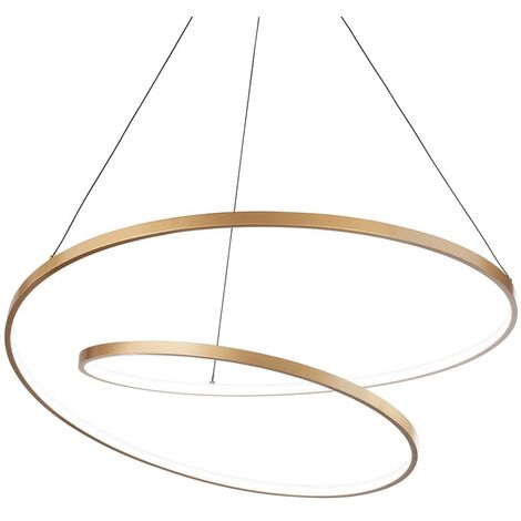 Ideal Lux OZ Dimmable Swirl 60cm Plafonnier LED Intégré Laiton, 3000K (1/2)