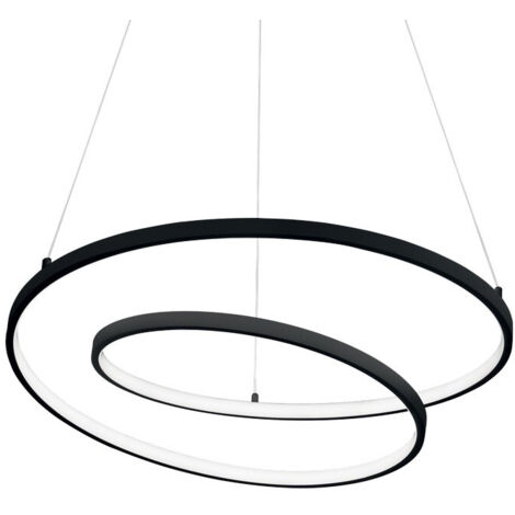 Suspension intégrée LED Swirl décorative noire, 3000K (1/2)