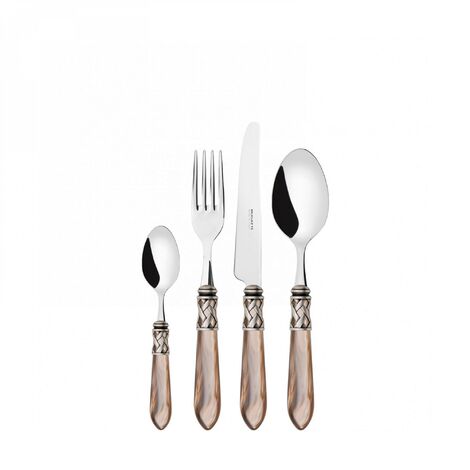 Caste set 24 pièces dans Mother Perperlas Wood Case Aladdin ghiera argento antico Bugatti