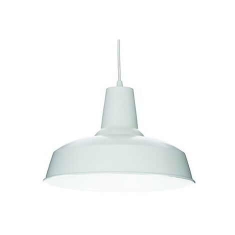 Ideal Lux Moby - Luminaire suspendu à 1 ampoule Dome Blanc, E27