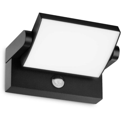 Ideal Lux – Applique murale solaire avec capteur de mouvement – Aluminium léger – Diffuseur opal brillant – IP54 – 2300 lumens – 21W – 212 x 100 x 120/165 mm (1/2)