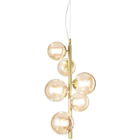 Ideal Lux PERLAGE Plafonnier suspendu globe à 6 lumières en laiton (1/2)