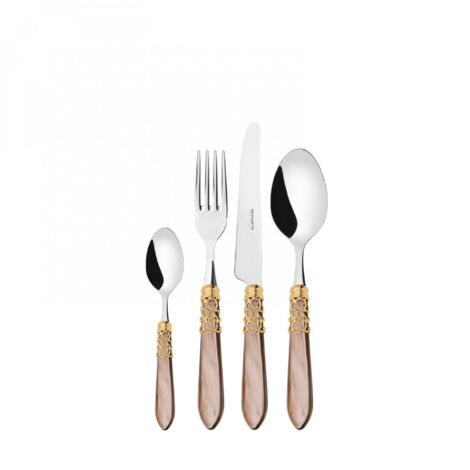 Caste set 24 pièces dans Mother Perperlas Wood Case Melodia ghiera dorata Bugatti