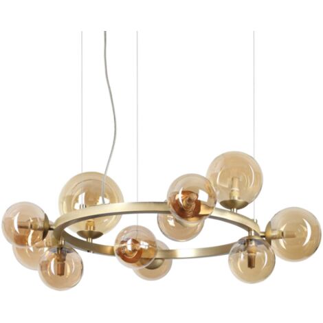 Ideal Lux PERLAGE Plafonnier suspendu globe à 11 lumières en laiton (1/3)
