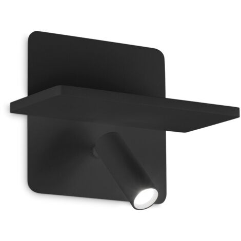 Ideal Lux PIANO Lampe de lecture à 2 lumières DEL noire, interrupteur intégré, 3000K, non dimmable (1/2)